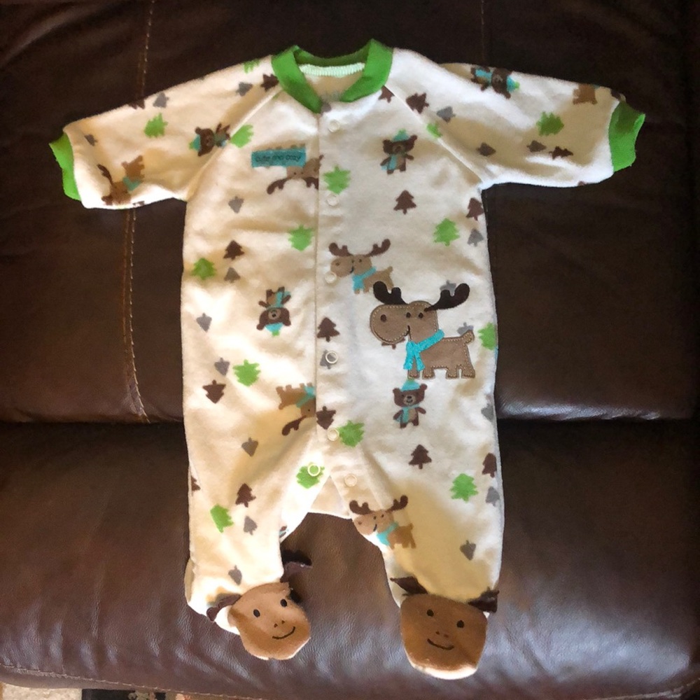 Newborn child of mine by Carter’s moose onesie
